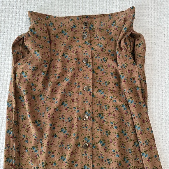 GAP Floral Button-Down Midi Skirt - Tan - Picture 4 of 7
